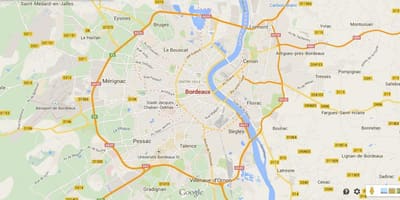 ਨਕਸ਼ਾ ਬਾਰਡੋ ਖੇਤਰ france